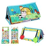 woyufen Espejo de Suelo Tummy Time - Libro de Tela Arrugada,Juguetes sensoriales en Blanco...