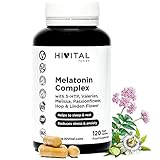 Melatonina Complex | 120 cápsulas veganas para 4 meses | Con 5-HTP, Valeriana, Melisa,...