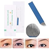50 Unids / caja 3D Tatuaje de Cejas Manual Microblading Maquillaje Permanente Aguja...
