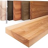 Lamo Manufaktur Estante de Madera, Estante Flotante, Modelo Invisible Natural 40cm,...