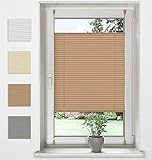 Sonello Estor Cortina Plisada sin taladrar 70cm x 120cm Beige, Cortina Enrollable Plisado...