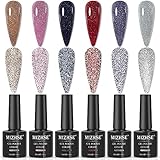 Esmaltes Semipermanentes de Brillo en Gel de Uñas Soak Off UV LED Pintauñas Glitter...