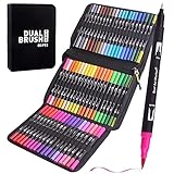 Lyuvie Rotuladores Lettering,Brush Pen 60 Colors Rotuladores Punta Pincel para Adultos y...