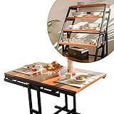 Mesa Comedor Modular (L120 x l78 x H77,5 cm) Convertible en Estanteria - Estilo Industrial...