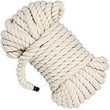 iRenXiao 15m Macrame Cuerda, 10mm Cordón Hilo Macrame, Cuerda Trenzada de Algodón, Hilo...