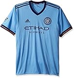 adidas Camiseta con logotipo de equipo, réplica - 7417A, Large, Azul claro