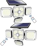 Luz Solar Exterior , 【2 Piezas 】4 Cabezas 231LED Lampara Solar Exterior Con Mando a...