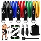 Bandas Elasticas Musculacion Fitness, Set de Bandas de Resistencia con 5 Tubos de Látex,...