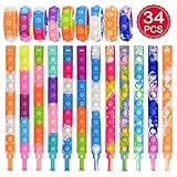 34 Piezas Fidget Pulsera Pop Fidget it Toy Silicona Simple Fidget Juguete Antiestrés...