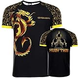 Muay Thai Fight Camiseta de Manga Corta T-Camiseta Sports Sports Martial Artes Martiales...