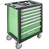 tectake 403387 Carro de Taller, Set de Herramientas, 1199 Piezas, Equipo de Utensilios, 7...