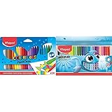 Maped - Estuche de 24 ceras duras Color'Peps + Ocean - Pack de 24 rotuladores