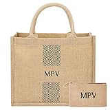 Bolso Yute natural Personalizado a mano con iniciales. Regalo Mujer Bolsa playa, bolsa...