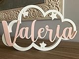 Nube Decorativa con Nombre Personalizada. Más de 15 colores a elegir. Apoyar o Colgar....