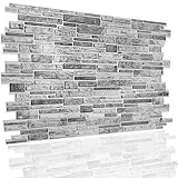 Paneles PVC de Revestimiento de Paredes - Efecto Piedra Gris con Textura 3D Realista -...