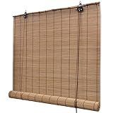 vidaXL Persiana/Estor Enrollable marrón de bambú 80 x 160 cm