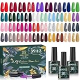 Esmalte Semipermanente Gel UV LED, 42pcs Pintauñas Semipermanentes Kit de Esmaltes de...