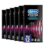 Durex Preservativos Intense con Puntos y EstrÃ­as y gel estimulante - 6x12 condones
