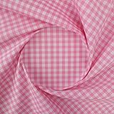 TELA DE VICHY DE CUADROS MEDIANOS EN COLORES LISO ANCHO 160 cm POR METRO (ROSA, 1 METRO)