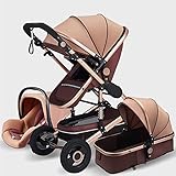 ZWJAX Cochecito de bebé Gemelo, Cochecito de Doble Asiento Plegable con Respaldo...