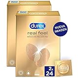 Durex Preservativos Real Feel - Condones Sensitivos Sin LÃ¡tex - Duplo Pack 48 unidades