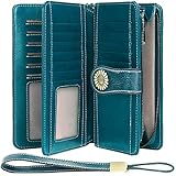 Cartera Cuero Mujer Bloqueo RFID Monedero Piel Mujer Grande con Muchos Bolsillos,...