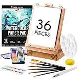Set de pintura de acuarelas (36 piezas) Zenacolor - Kit acuarelas profesionales : caja de...