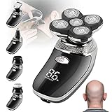 Maquina Afeitar Cabeza, Recargable Afeitadora Cabeza Hombre Navaja de cabeza calva USB...