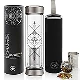 Teabloom Vaso Térmico Multiusos - 0,4 L - Termo De Viaje De Vidrio Con Aislamiento De...