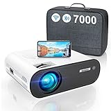 Proyector WiFi Bluetooth, 7000 Lúmenes WiMiUS Proyector Portátil WiFi Bluetooth Full HD...