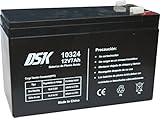 DSK 10324 - Batería plomo acido 12V 7 Ah, Negro