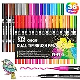 KAZATE Rotuladores Lettering 36 Colores Lettering Kit para Niñas Niños y Adultos,...