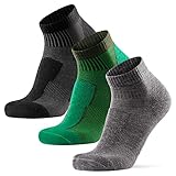 DANISH ENDURANCE Hiking Low-Cut Socks, 3 Pack (Multicolor (1x Gris, 1x Negro, 1x Verde...