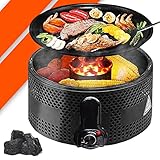 Bonplus BP | Grill Portátil con Bolsa de Transporte | Barbacoa de Carbón Sin Humo |...