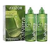Líquido de lentillas AVIZOR Alvera 2 × 350 ml con estuches. Solución para limpieza y...