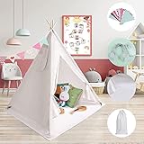 HALOVIE Tienda de Campaña Infantil Tipi Indio para Niños con Banderas de Colores & Luz...