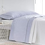 Barceló Hogar - Pack Sábana Encimera y Almohada Raya Oxford, Color Azul Marino, Cama 135...