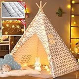 Tipi Infantil Tienda para niños con colchoneta Acolchada & Luz de Hadas- Tienda de...