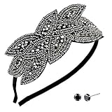 Años 20 Diadema, Diadema de Gatsby Cuentas de Hoja Cristal Diadema de los Años 20 de la...