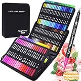 Tongfushop Rotuladores Lettering Profesionales, 120 Colores Rotulador de Doble Punta,...