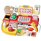 Caja electrónica de juguete con escáner y sonido supermercado caja registradora con...