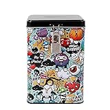 I-TOTAL® - Divertida Hucha con candado y Llaves/Monedero de Metal con Cierre (Graffiti)