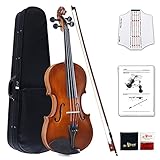 Aileen Violín 4/4 Principiante con Engomada del Tablero de Violín, Manual de Usuario,...