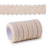 MEJOSER 6 Rollos(12yardas≈ 10,9metro) Cinta Puntillas Adhesiva de Encaje Ancho de1,5cm...
