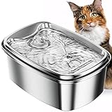 Bewahly Fuente para Gatos 2L, Fuente Gatos de Acero Inoxidable, Fuente de Agua para Gatos...