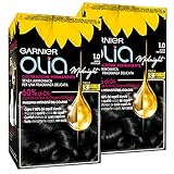 Garnier Olia Midnight Tinte permanente para el cabello, 1.0 Negro Intenso, sin amoníaco,...