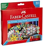 Faber-Castell 111260 - Estuche-soporte de cartón con 60 lápices de colores, multicolor