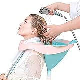 DECMAY Lavabo de Pelo, Lavabo de champú móvil Plegable portátil de plástico con Tapa y...