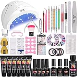 36W Lámpara Kit Uñas de Gel Completo, MYSWEETY Kit de Inicio de Manicura con 6...