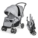 COSTWAY Carrito Gemelar Bebe, Silla de Paseo Gemelar Bebe hasta 30kg, Sillita Doble...